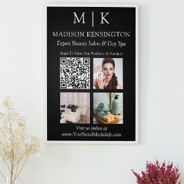 Monogram oder Add-Logo Business QR-Code-Foto schwa Poster