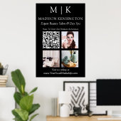 Monogram oder Add-Logo Business QR-Code-Foto schwa Poster (Heimbüro)