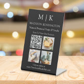 Monogram oder Add-Logo Business QR-Code-Foto schwa Sockelschild