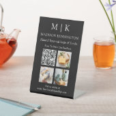 Monogram oder Add-Logo Business QR-Code-Foto schwa Sockelschild (In SItu)