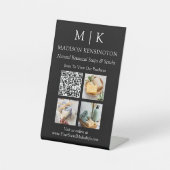 Monogram oder Add-Logo Business QR-Code-Foto schwa Sockelschild (Vorderseite)