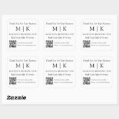 Monogram oder Add Logo Business QR Code Vielen Dan Quadratischer Aufkleber (Blatt)