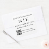 Monogram oder Add Logo Business QR Code Vielen Dan Quadratischer Aufkleber (Umschlag)