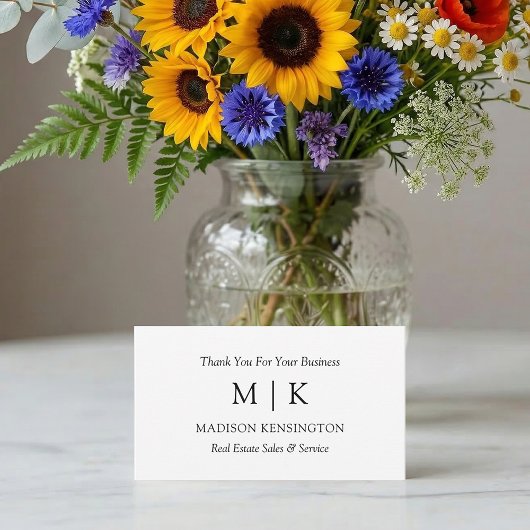 Monogram oder Add-Logo-Geschäft Vielen Dank Mitteilungskarte