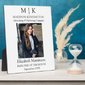 Monogram oder Add-Logo Mitarbeiter Business Award Fotoplatte (Seite)