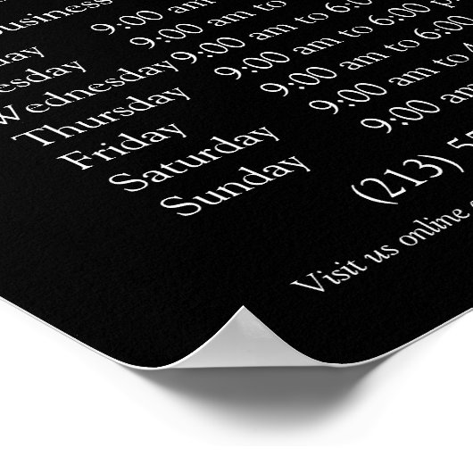 Monogram oder Add-Logos Geschäftszeiten für kleine Poster (Ecke)