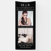 Monogram oder Logo 2 Foto hinzufügen Business Blac Banner (Vertikal)
