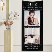 Monogram oder Logo 2 Foto hinzufügen Business Blac Banner