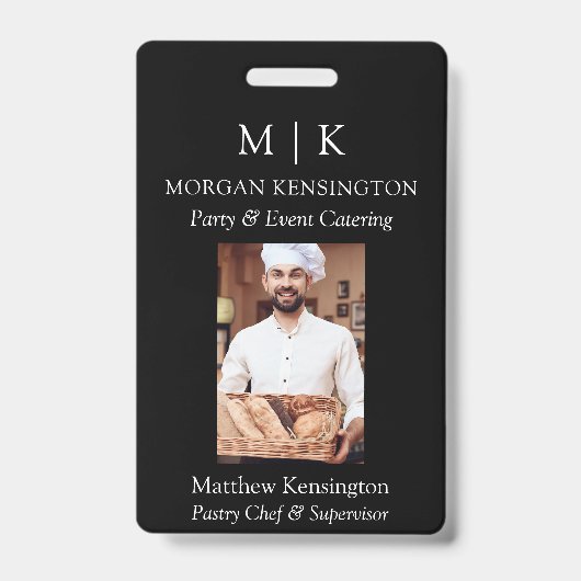 Monogram oder Logo-Firmenfarbe hinzufügen Ausweis (Vorderseite)