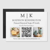 Monogram oder Logo-Foto hinzufügen Business QR-Cod Magnetkarte (Vorne/Hinten)