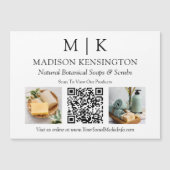 Monogram oder Logo-Foto hinzufügen Business QR-Cod Magnetkarte (Vorderseite)