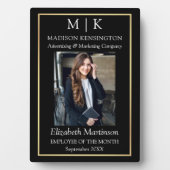 Monogram oder Logo Gold Business Mitarbeiter-Desk Fotoplatte (Vorderseite)