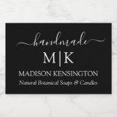 Monogram oder Logo-Handmade-Business-Label hinzufü Lebensmitteletikett (Einzelnes Label)