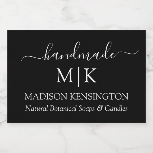 Monogram oder Logo-Handmade-Business-Label hinzufü Lebensmitteletikett (Einzelnes Label)