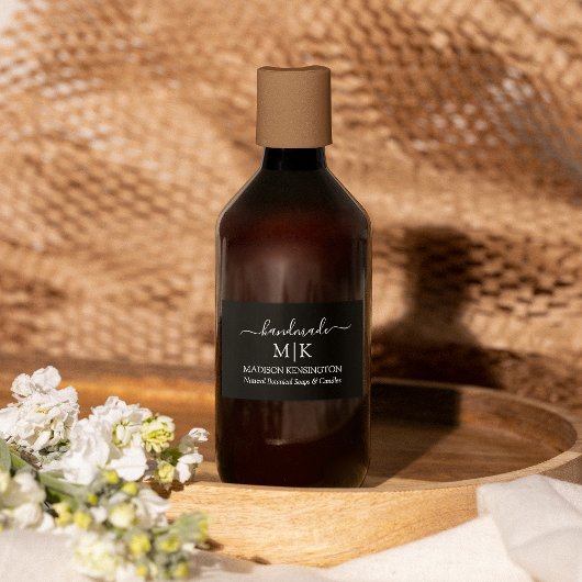 Monogram oder Logo-Handmade-Business-Label hinzufü Lebensmitteletikett