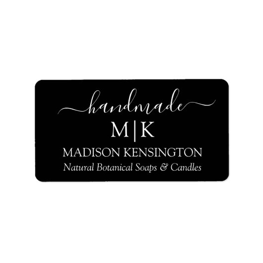Monogram oder Logo-handmade Business Small Label h Adressaufkleber (Vorne)