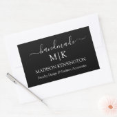 Monogram oder Logo hinzufügen Handmade Business Bl Rechteckiger Aufkleber (Umschlag)