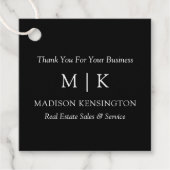 Monogram oder Logo-Werbeaktion schwarz hinzufügen Geschenkanhänger (Vorderseite)