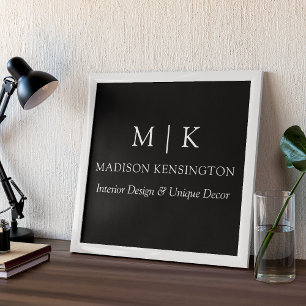 Monogram oder Logo-Werbeaktion schwarz hinzufügen Poster