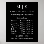 Monogram oder Logo-Werbeaktion schwarz hinzufügen Poster (Vorne)