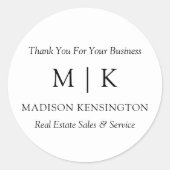 Monogram oder Logo-Werbegeschenk hinzufügen Klein Runder Aufkleber (Vorderseite)