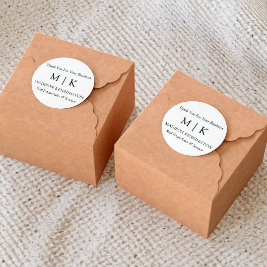 Monogram oder Logo-Werbegeschenk hinzufügen Klein Runder Aufkleber