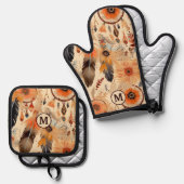 Monogram Ofenhandschuh & Topflappen-Set (Vorderseite/Rückseite)