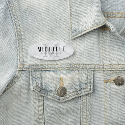 Monogram Office - White Marble Rock Namensschild (Beispiel)