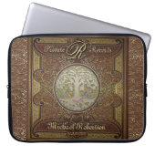 Monogram Old Leather Book Look Laptopschutzhülle (Vorderseite)