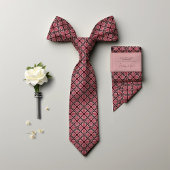 Monogram Old Rose Burgundy Vintag Floral Men's Krawatte