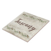 Monogram Olive Garland Rustikale Braune Toskana Fliese (Seite)