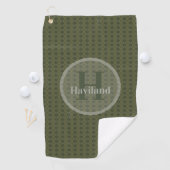 Monogram Olivenöl Golf Handtuch mit Name und Anfan (Insitu)