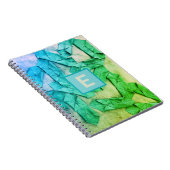 Monogram ombre aquamarin grüne Farbabweichung abst Notizblock (Rechte Seite)