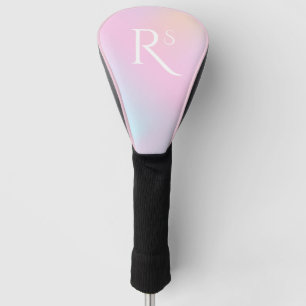 Monogram Ombre Holographic Pink Girly Personalisie Golf Headcover