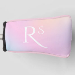 Monogram Ombre Holographic Pink Girly Personalized Golf Headcover