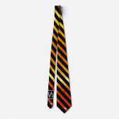 Monogram Ombre Yellow Red Orange Krawatte (Rückseite)