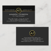 Monogram One Gold Line Black Grey Layer GM Visitenkarte (Vorne/Hinten)