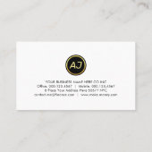 Monogram One Gold Line Black White Layers Visitenkarte (Rückseite)