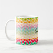 Monogram Orange Aquamarin Ikat Zickzack Zig Zag Mu Kaffeetasse (Links)