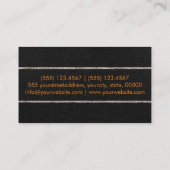 Monogram Orange & Black Burlap Linen Rustic Jute Visitenkarte (Rückseite)