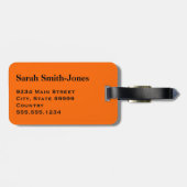 Monogram Orange Black Pinstripe Gepäckanhänger (Rückseite horizontal)