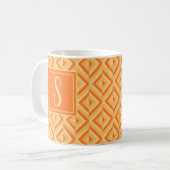 Monogram Orange Drei-Tonen-Diamantmuster Kaffeetasse (Vorderseite Links)