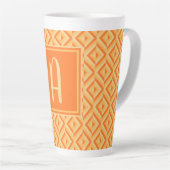 Monogram Orange Drei-Tonen-Diamantmuster Milchtasse (Rechte Ecke)