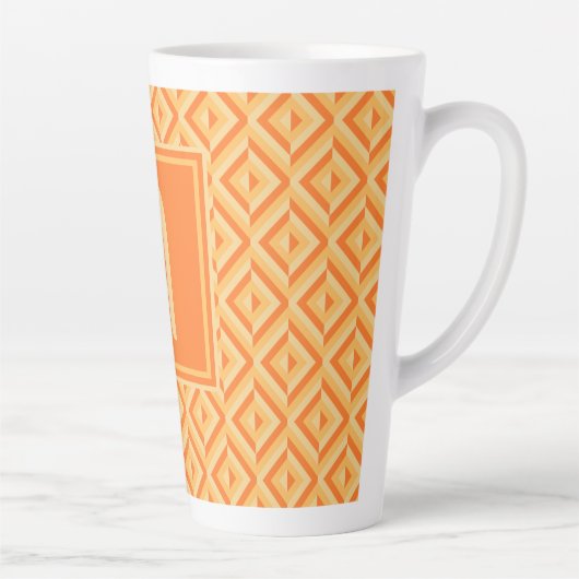 Monogram Orange Drei-Tonen-Diamantmuster Milchtasse (Rechts)