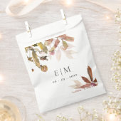 Monogram Orange Fall Tree Blätter Hochzeit Geschenktütchen (Ausgeschnitten)