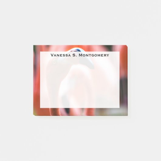 Monogram Orange Flamingo Wading Bird Post-it Klebezettel (Vorderseite)