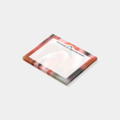 Monogram Orange Flamingo Wading Bird Post-it Klebezettel (angewinkelt)