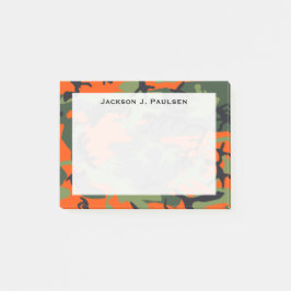 Monogram Orange, Green, Black Camouflage Post-it Klebezettel