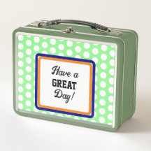 Monogram Orange Green Great Day Polka Dots