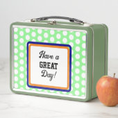Monogram Orange Green Great Day Polka Dots Metall Brotdose (Beispiel)